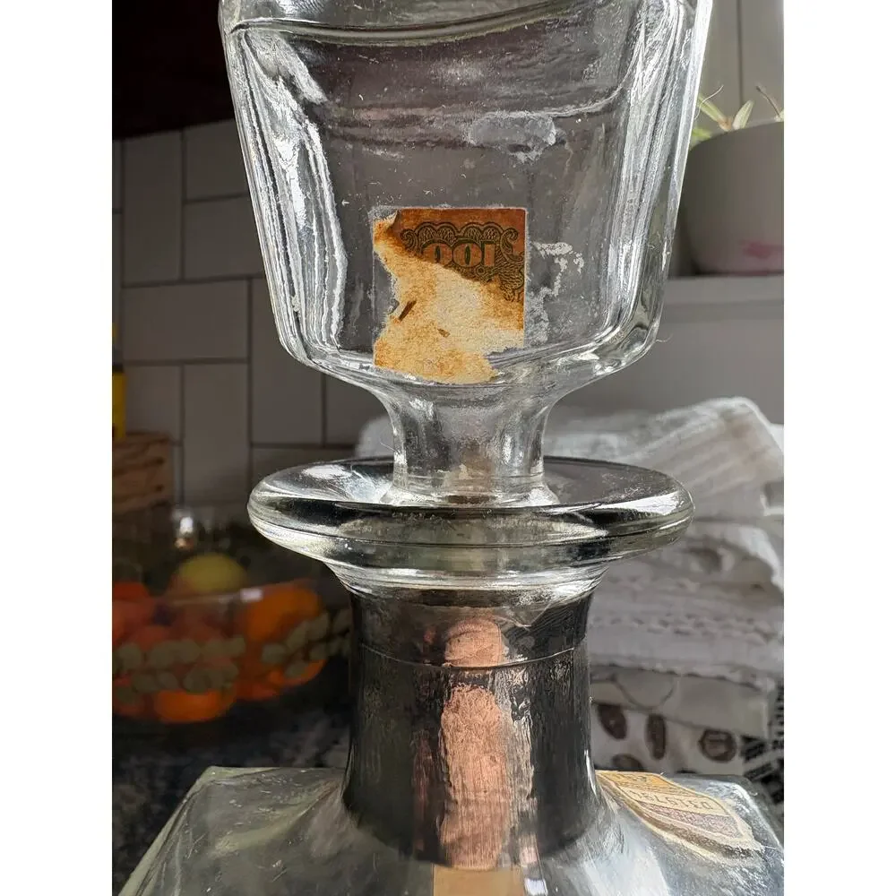 Vintage 50s/60s Old Fitzgerald 6 Year Straight Bourbon Whiskey Decanter Bottle